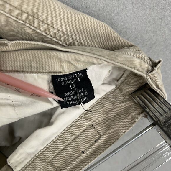 Patagonia Shorts Womens 14 Khaki Beige High Rise Pleated Chino Classic Hike Gorp - Picture 5 of 11